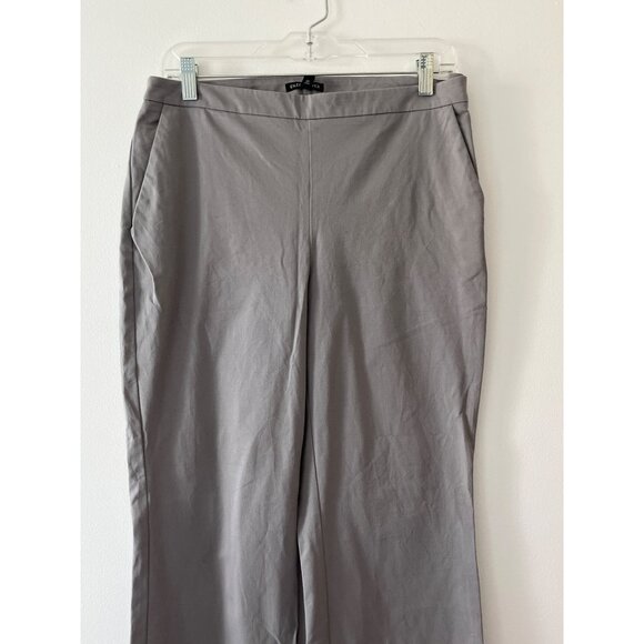 Eileen Fisher Organic Cotton Blend Gray Cropped Chino Pant Trouser Side Zip 8 - Picture 2 of 10